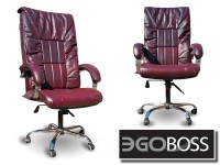 Офисное массажное кресло EGO BOSS EG1001 Maroon в комплектации ELITE натуральная кожа - магазин СпортДоставка. Спортивные товары интернет магазин в Перми 